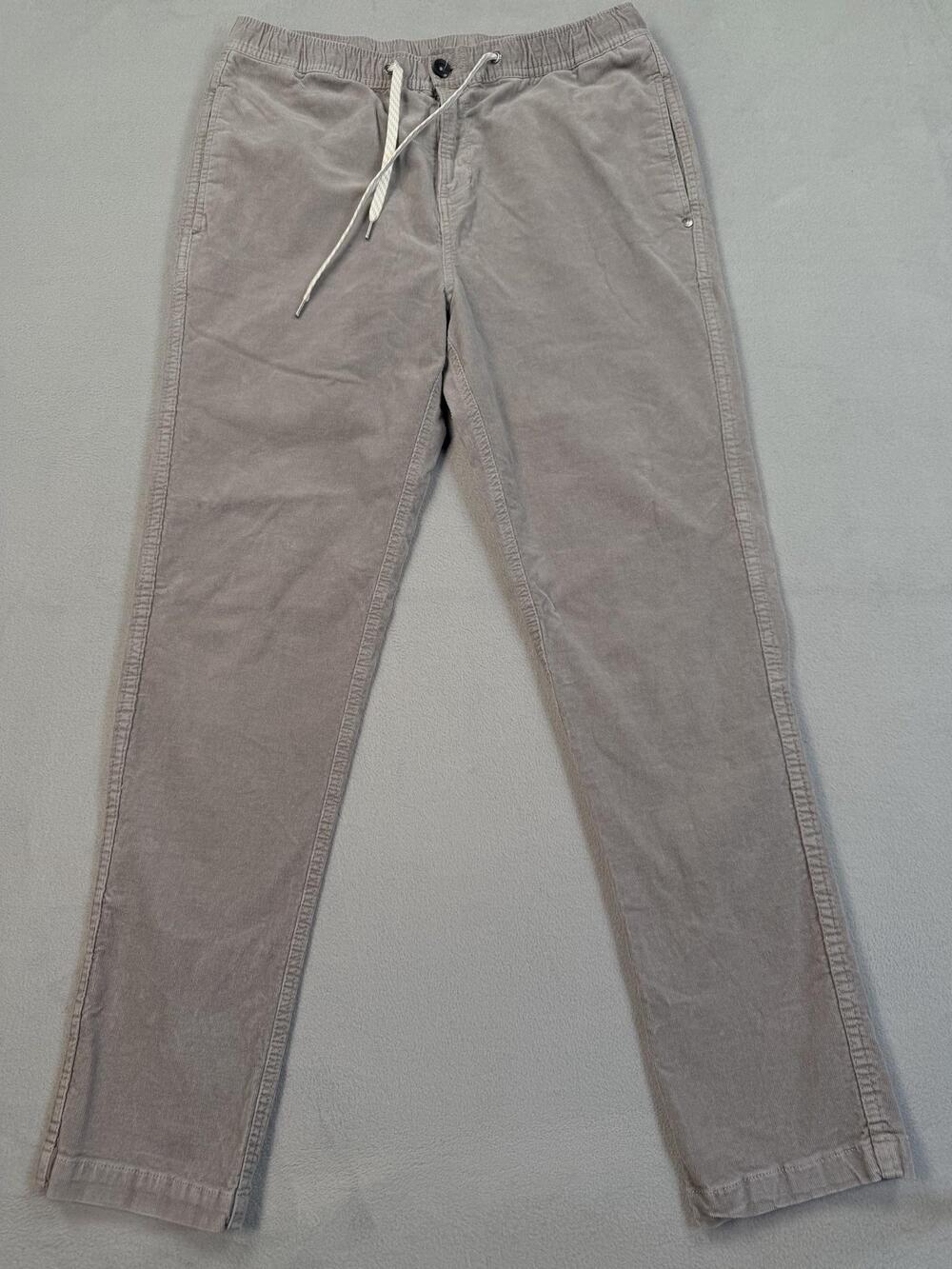 Vuori Pants Mens Large 32x29 Gray Corduroy Jogger Elastic Drawstring Casual